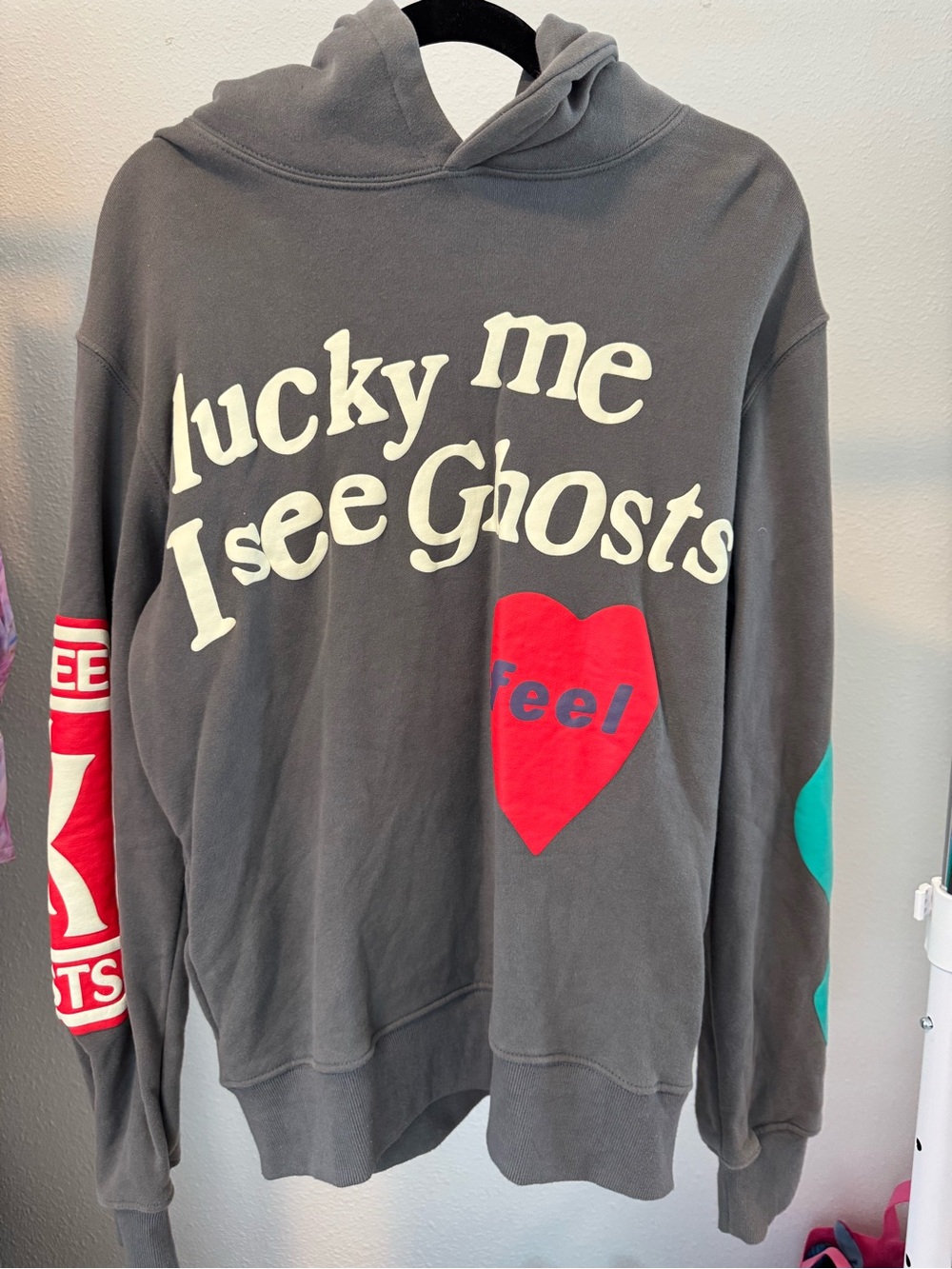I See Ghosts 'Lucky Me' Graphic Hoodie - Charcoal Gray